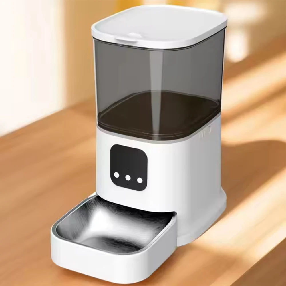 Large Capacity 6L Intelligent Automatic Pet Feeder Cross-Border APP Timed Quantitative Dog Cat Food Dispenser Solid Chargeable