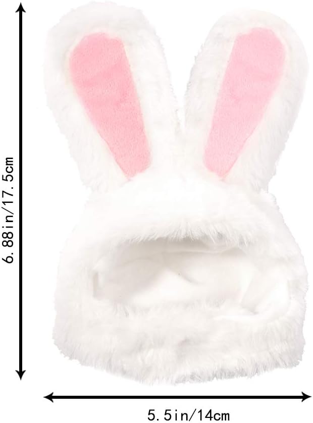 Cute Costume Bunny Rabbit Hat with Ears for Cats & Small Dogs Party Costume Easter Pet Accessory Headwear