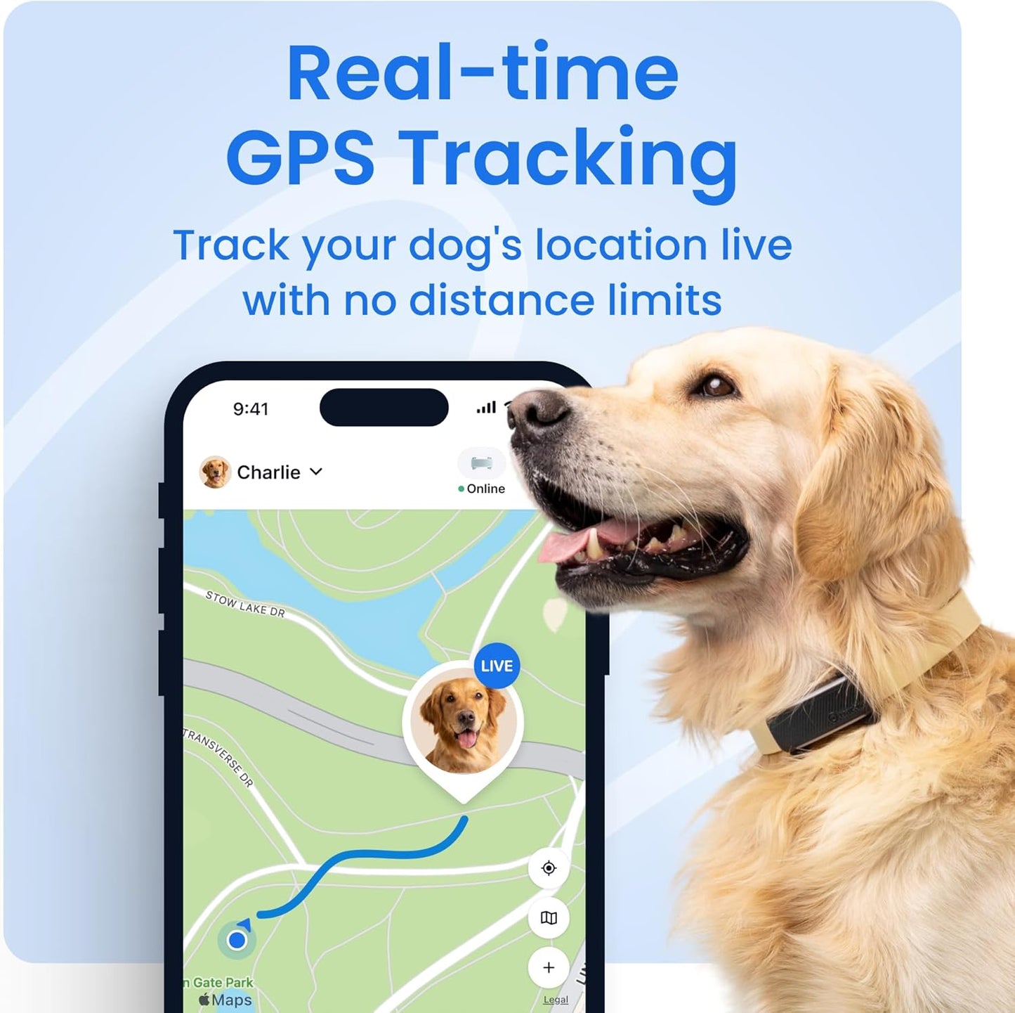 Smart Dog GPS Tracker | Live Pet Tracker with Virtual Fence | Vital Signs Monitoring of Heart & Respiratory Rate | Bark Monitoring | Dog Collar Attachment (Brown)