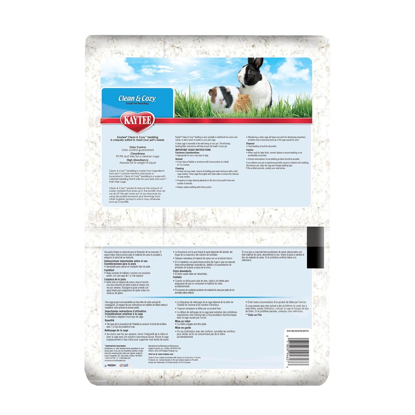 Clean & Cozy White Paper Bedding, Made for Small Animals, 49.2 Liters