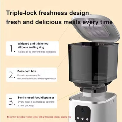 Large Capacity 6L Intelligent Automatic Pet Feeder Cross-Border APP Timed Quantitative Dog Cat Food Dispenser Solid Chargeable