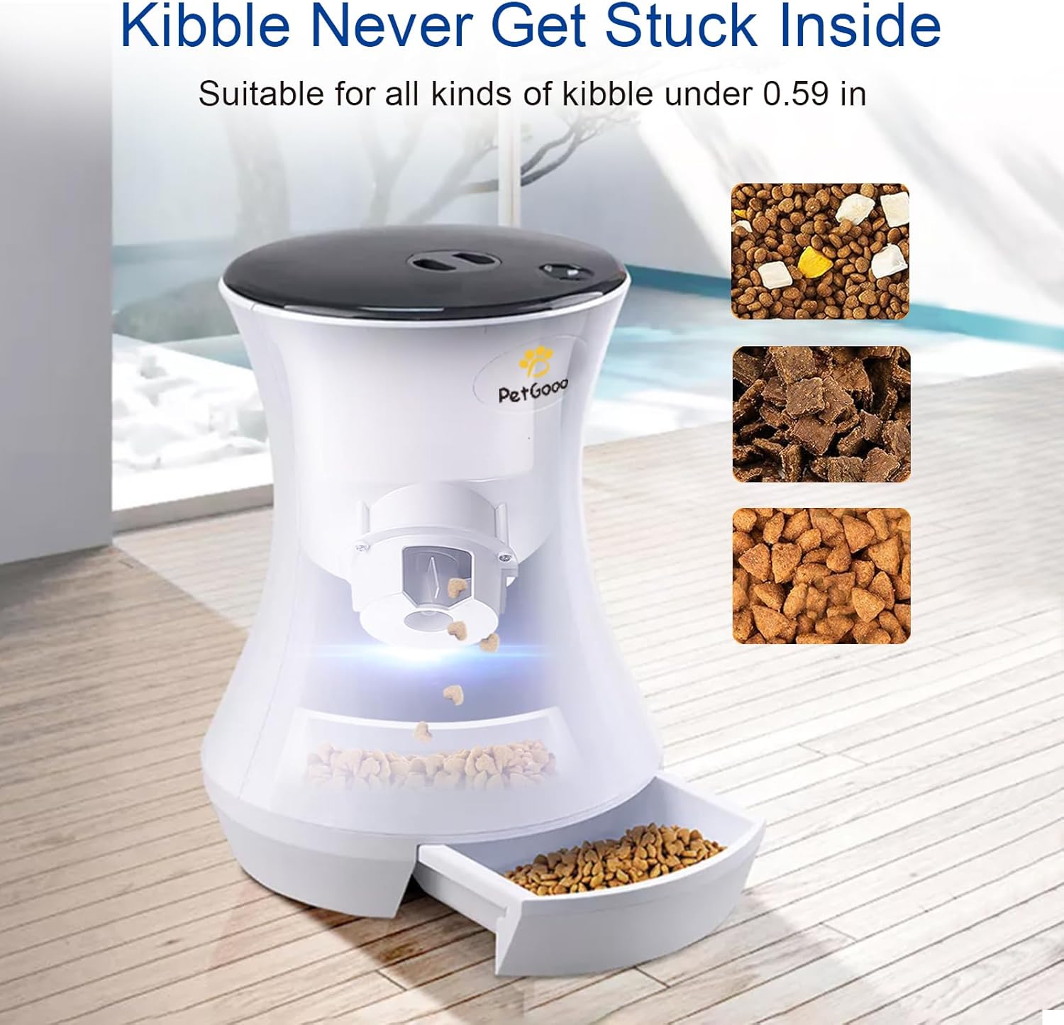 Automatic Cat Food Dispenser, 3.2L Automatic Timed Cat Feeders for Dry Food, up to 20 Portions 4 Meals per Day, Pet Feeder for Cats/Dogs