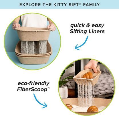 (6-Pack) Disposable Cat Litter Box, Sustainable, Clean - Large, 6-Pack