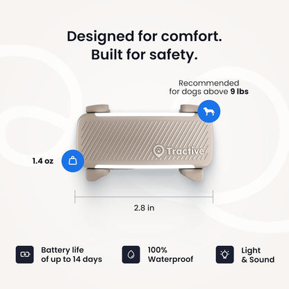 Smart Dog GPS Tracker | Live Pet Tracker with Virtual Fence | Vital Signs Monitoring of Heart & Respiratory Rate | Bark Monitoring | Dog Collar Attachment (Brown)