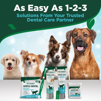Dog Toothpaste & Dog Toothbrush, Dental Kit, Plaque Remover for Teeth, Whitens Teeth, Freshens Canine Breath, Veterinarian Formula, Finger Toothbrush Included