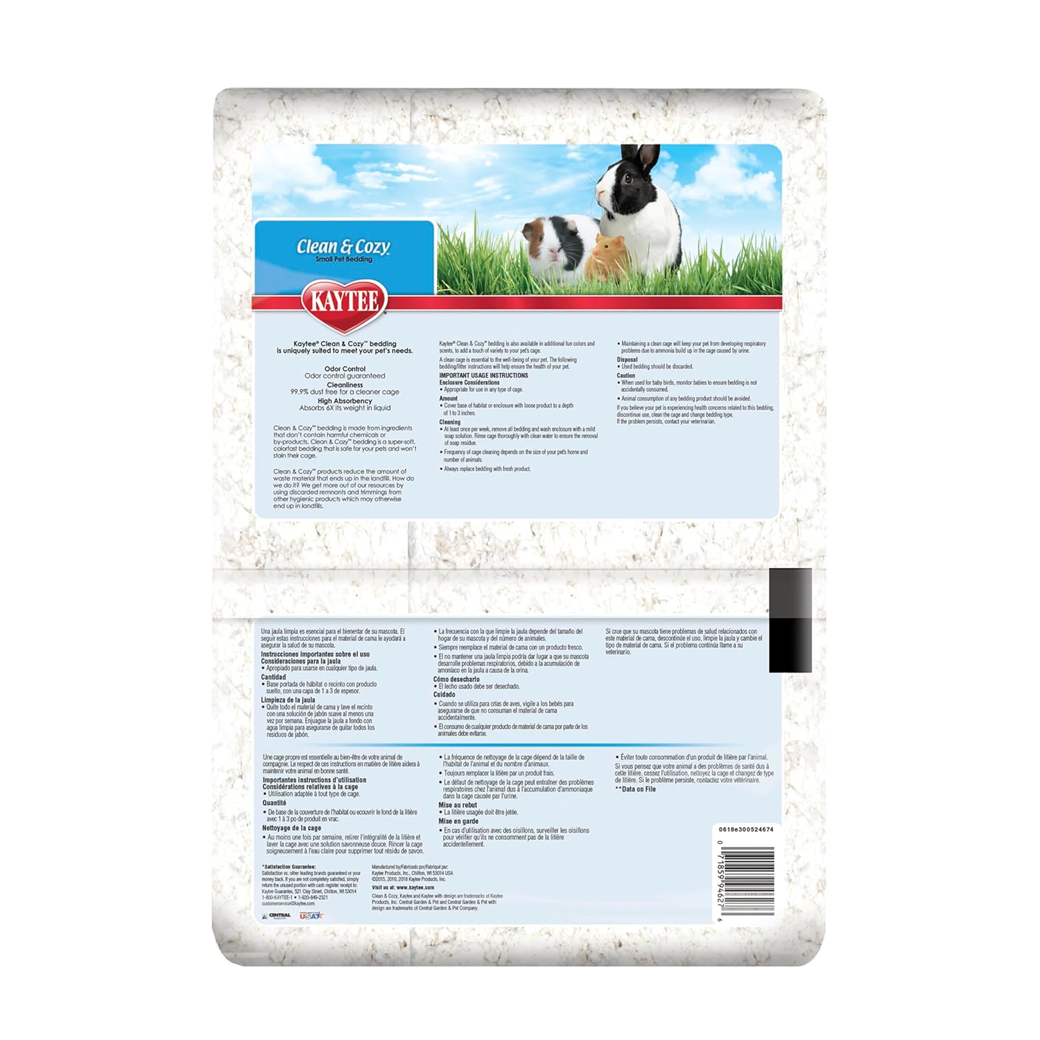 Clean & Cozy White Paper Bedding, Made for Small Animals, 49.2 Liters