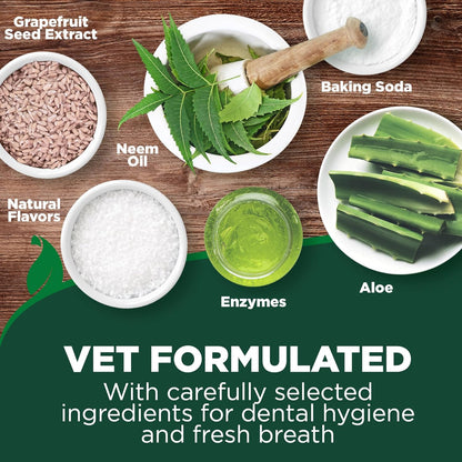 Dog Toothpaste & Dog Toothbrush, Dental Kit, Plaque Remover for Teeth, Whitens Teeth, Freshens Canine Breath, Veterinarian Formula, Finger Toothbrush Included