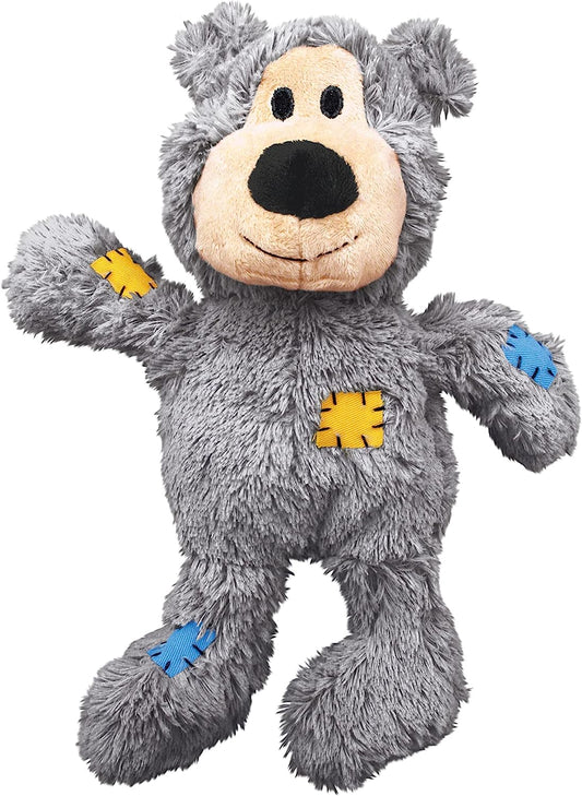 Wild Knots Bears - Durable Dog Toys with Internal Knotted Ropes and Minimal Stuffing for Less Mess (Assorted Colors) (Medium/Large)